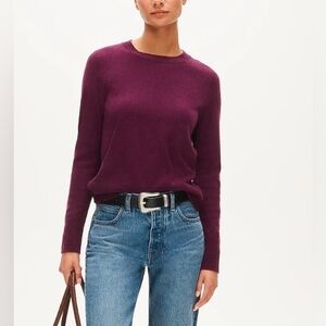 J. Crew Cashmere Crewneck Sweater Maroon Red 100% Cashmere Excellent Cond. Small